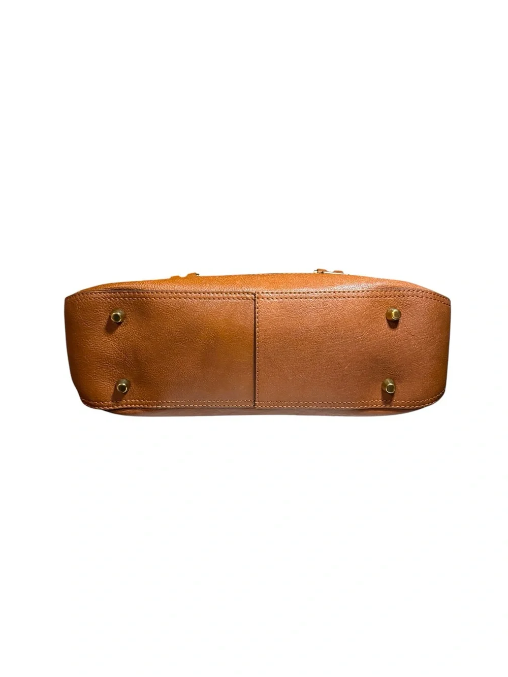 Chloe Tan Leather Bowler Dome Georgia Satchel Handbag